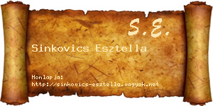 Sinkovics Esztella névjegykártya